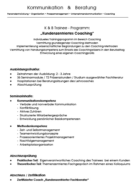 Zertifizierter Handwerker Coach Berater Kundenzentrierter Fachberater Alfons Kock